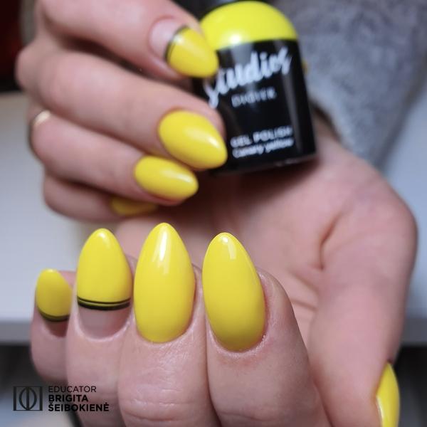 Nails On Board Handmade Holographic Press On Gel Nails - Lemon Yellow  (Medium)